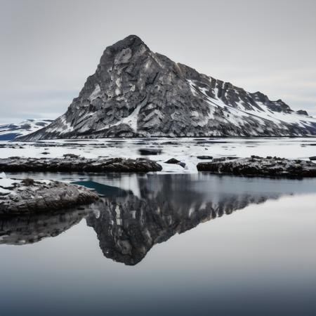 reflections of the arctic, 8k uhd, dslr, soft lighting, high quality, film grain, Fujifilm XT3  <lora:Reflections:0.8>