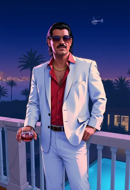 GTA 6 Style | Grand Theft Auto VI Wallpaper / Loading Screen Style LoRA - FLUX