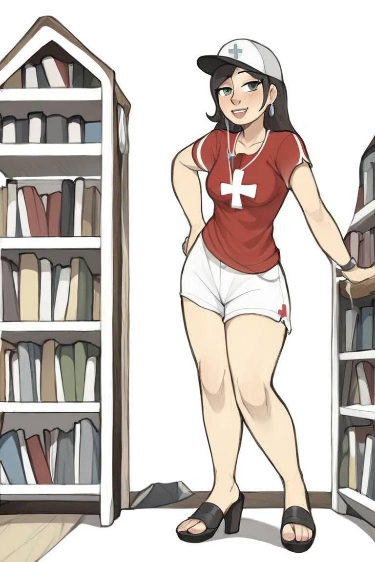 flvcil16_style__lora_style_16_cozy_palette_l0-p_flvcil16_style_1_,_woman__standing,___lifeguard,_colossal,__Old_bookstore_and_sh_20240531_171041_m.67ab2fd8ec_se.29_st.20_c.7_768x1152.webp