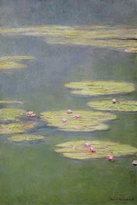 painting \(medium\),water lily flower,    <lora:monet_v2-000004:1>