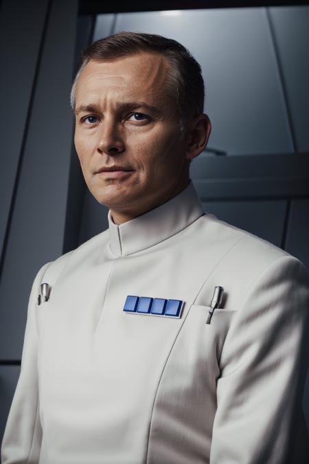 man in white imperialofficer uniform without a hat,emblem, 8k uhd, dslr, soft lighting, high quality, film grain,masterpiece quality,Fujifilm <lora:ImpofficerV2:0.8>