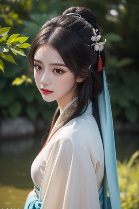 ltra-detailed,highly detailed,best quality,masterpiece,illustration,realistic,photorealistic,
1girl, solo,
hanfu-quju, hanfu,
looking at viewer, upper body, 
<lora:hanfu quju_v1_01:0.7>