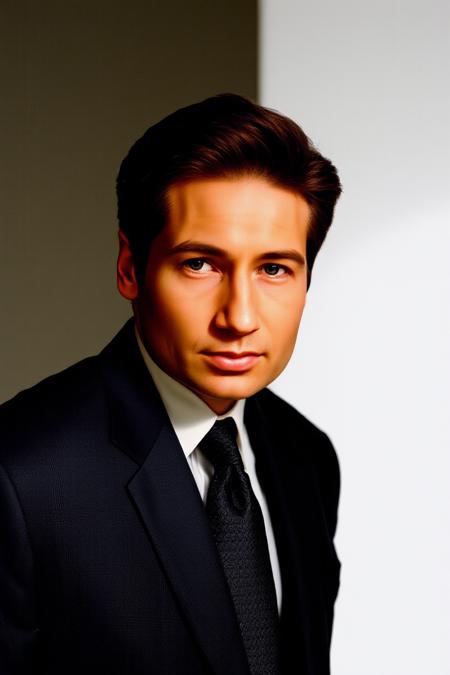 elegant upper body male portrait photo of a man. Natural makeup, abstract art, Exquisite detail, high resolution photo, realistic photo, intricate detail, natural lighting, elegant suit, formal, ((foxmulder)), face focus, dramtic lighting, 