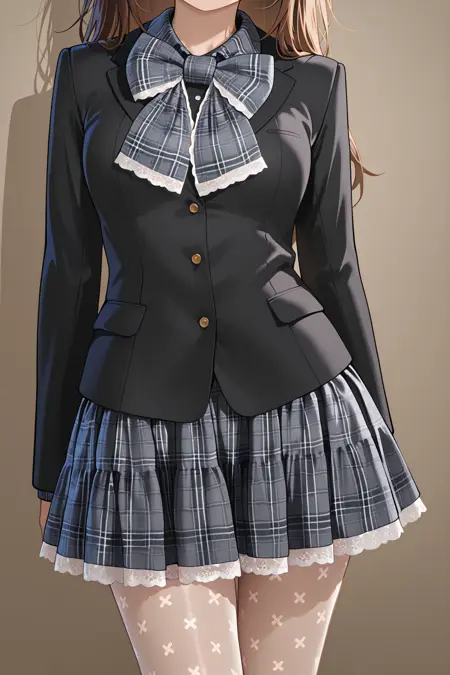 【2outfit】Classical Ribbon & Plaid Outfit LoRA