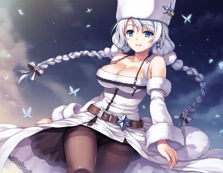 avrora \(azur lane\) casual, short dress,  slave,white dress,  mafia