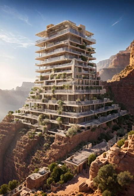 (The colonial city of the future, in the mist-filled Grand Canyon, on an unknown Earth-like planet, 2 moon on sky, Spaceship flight connects colonies:1.3), (Richard Meier:1.2), (Mario Botta:1.3), (avant-garde, future, reality, science fiction, photorealistic), (modern architecture:1.2), 
(Large Files, Ultra Realistic, 8K, 16k, FHD, HD, VFX, Perfect, Photography, composition, Architecture Sales Photography, Architecture Competition, Ultra High Resolution, Cinematography, High Resolution Image:1.1), (dramatic lighting, direct sunlight, ray tracing, clear shadow:1.2),  (real landscape:1.1), (blurred background:1.0), (urban background, more_details) ,
ac_neg1, great lighting, clear, hillscastel, frames