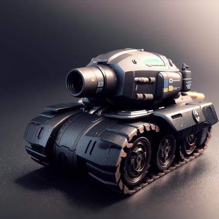 Game item design, sci-fi style, tank, unmanned, ground vehicle, tank, military, gray background, weapon, track, wheel, radar, gradient background, shadow<lora:Vehicles:1>