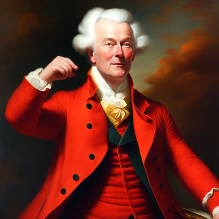 (ducreux style:1) a painting of a man in a red jacket <lora:djzDucreuxV21_LoraBooth:1>