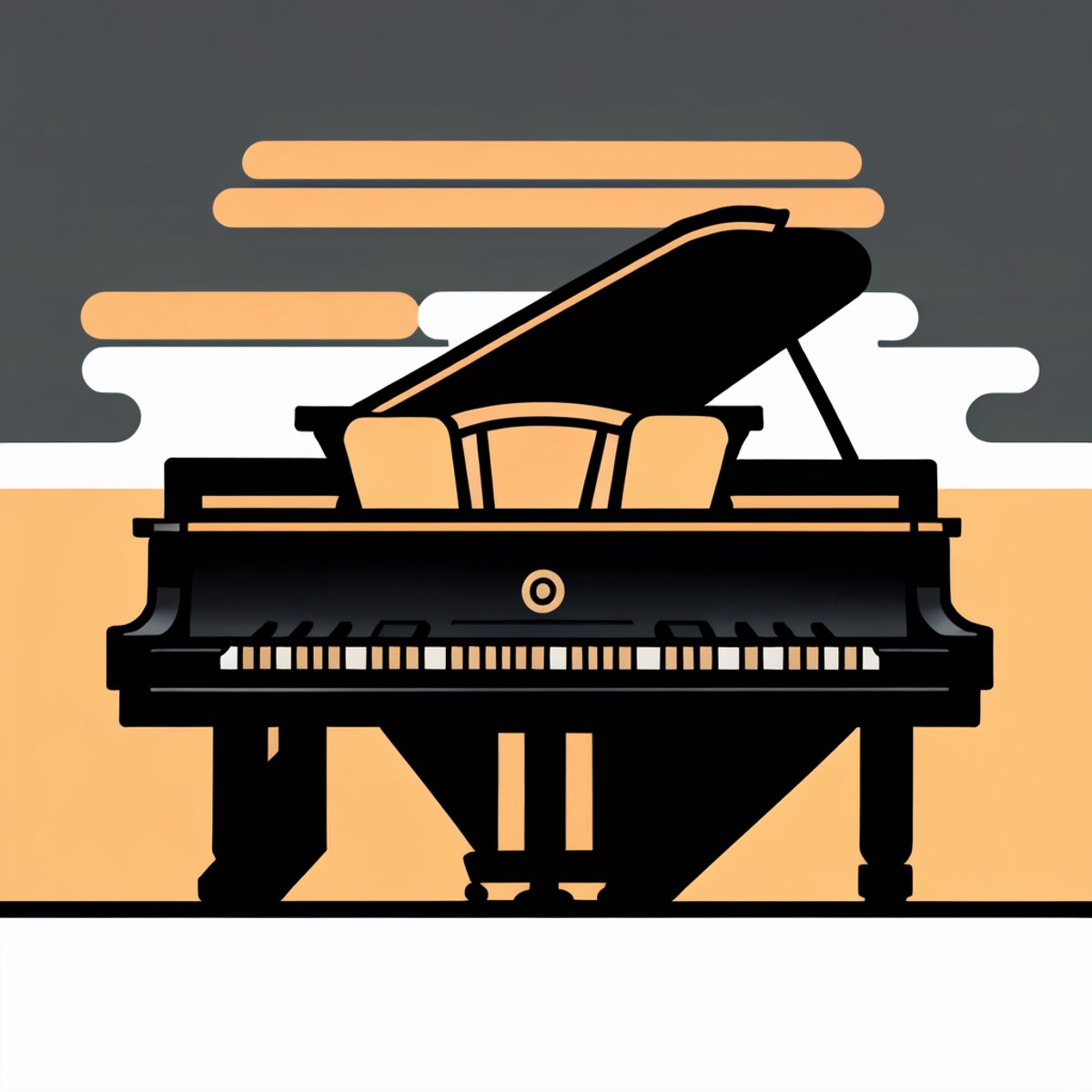 <lora:minimal vector style:1>piano