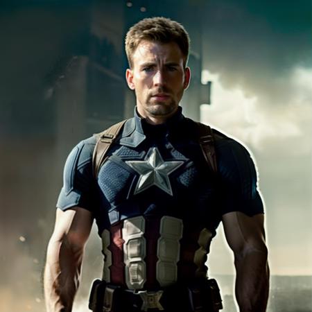 portrait of chrisevans person as captain america, in blade runner, professional photography, cloudport, huang-guang-jian,  <lora:chrisevans_6150:1>