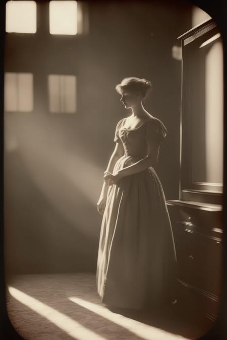 <lora:Albumen Print:1>Albumen Print - albumen print,documentary photography, 50mm, atmosphere sense, full body of women,Use cinematic techniques and shot on a 25mm lens, achieve a depth of field with tilt blur and a shutter speed of 1/1000 and f/22. Aim for a photorealistic look with 32k resolution, backlit, no words, 8k, HD, cinematography, photorealistic, epic composition, Unreal Engine, Color Grading, interesting angle, cinematic view, 35mm kodak film grain, hyper-detailed, beautifully color-coded, insane details, intricate details, Editorial Photography, Photography, Depth of Field, Tilt Blur, Super-Resolution, Megapixel, ProPhoto RGB, VR, Half rear Lighting, Backlight, Dramatic Lighting, Incandescent, Optical Fiber, Moody Lighting, Soft Lighting, Volumetric, Contre-Jour, Accent Lighting, Global Illumination, Screen Space Global Illumination, Ray Tracing Global Illumination, Optics, Scattering, Glowing, Shadows, Rough, Shimmering, Ray Tracing Reflections, Lumen Reflections, Screen Space Reflections, Diffraction Grading, Chromatic Aberration, GB Displacement, Scan Lines, Ray Traced, Ambient Occlusion, Anti-Aliasing, elegant, dynamic pose, volumetric, ultra-detailed, ambient, FKAA, TXAA, RTX, SSAO, Shaders, OpenGL-Shaders, GLSL-Shaders, Post Processing, Post-Production, Cel Shading, Tone Mapping, CGI, VFX, SFX