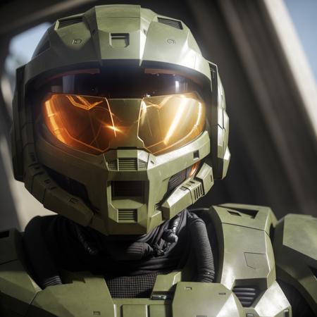 Portrait of Master Chief in Zeta Halo, (good composition), (in frame), centered, 8k, 4k, detailed, attractive, beautiful, impressive, photorealistic, realistic, cinematic composition, volumetric lighting, high-resolution, vivid, detailed, stunning, professional, lifelike, crisp, flawless, DSLR, 4k, 8k, 16k, 1024, 2048, 4096, detailed, sharp, best quality, high quality, highres, absurdres