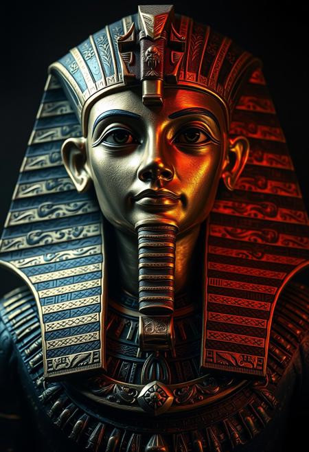 Pharaoh, dramatic, (masterpiece, best quality, high quality), hyperdetailed, highres, intricate detail, HDR, 8k, sharp focus, detailed textures , realistic, dark, photorealistic,