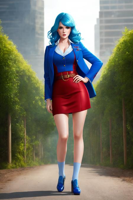 Isla Fisher, 1girl, solo, politician, blue hair, retro eyes, detailed face, sexy,

masterpiece, professional, high quality, beautiful, amazing, renaissance, ArtStation, Socks, on side,

photoshoot, 4k, realistic, detailed background, tough,