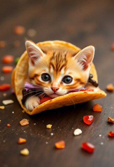A cute kitten taco!