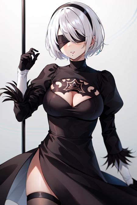 Nier: Automata, NieR, 2B (Nier: Automata), blindfold, black dress