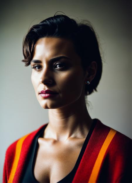 analog style, modelshoot style, analog style, modelshoot style, close up portrait of sks woman wearing a post-human civilization living in virtual worlds, bold, dark colours, <lora:epiNoiseoffset_v2:1>, <lora:locon_demilovato_v1_from_v1_64_32:1.25>