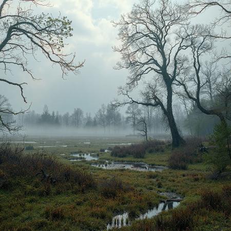 8k, source_photo, source_real, traditional media, amateur, real life photo, broad swamp and marsh, clumps of woodland,dungeons and dragons, medieval