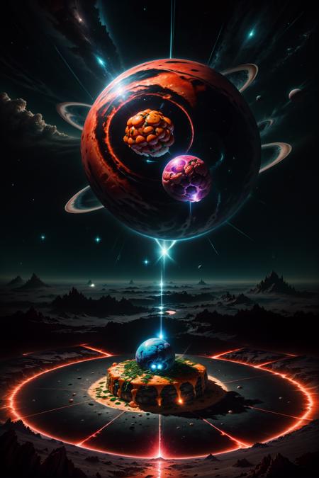 <lora:Alienscape:1.0> otherscape tasty italian dish served in an upscale restaurant, starry sky, planet, soft donald trump theme