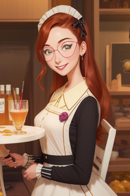 (masterpiece:1.4), (best quality:1.4), (high details:1.4), (high resolution:1.4), (detailed:1), 1girl, solo, Honey Lemon, smile, maid <lora:HoneyLemon_v2:1>