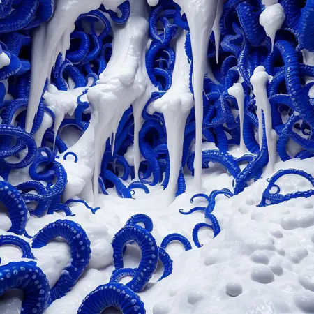 Blue Tentacle White Slime - Anime