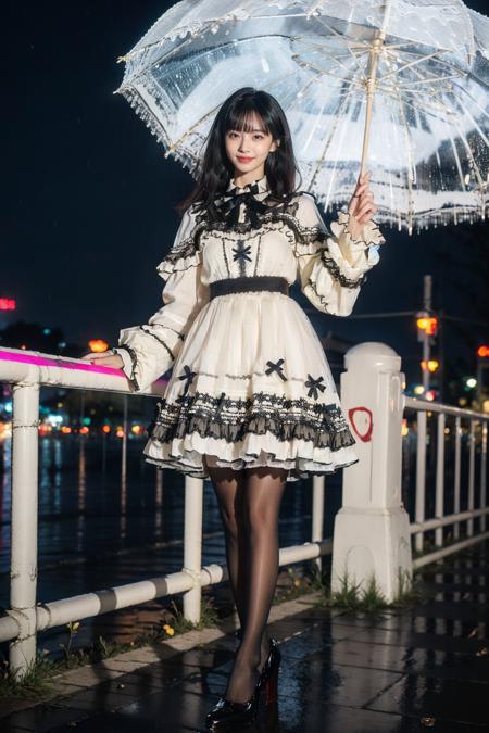 cyb dress, frills, frilled dress, long sleeves, bow, lace