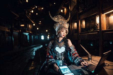 masterpiece,(extremely detailed:1.2), detailed illustration, (futuristic:1.1), (cyberpunk:1.1),
BREAK
girl, sitting on computer, looking at screen, many screen, (see through screens:1.2), extremely detailed,cyberpunk clothing
BREAK
dark room with lot of , Luminescence lights