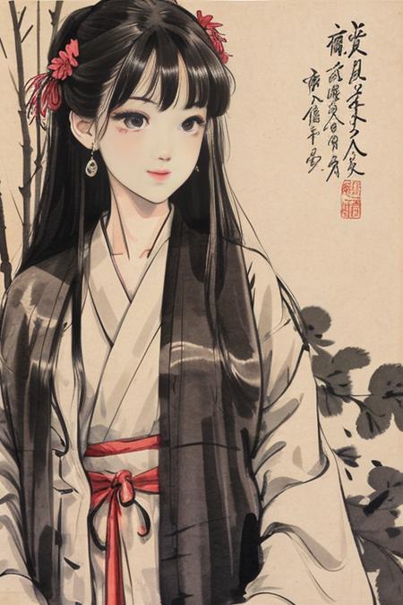 shukezouma, negative space, , shuimobysim, portrait of a woman standing , willow branches, (masterpiece, best quality:1.2), traditional chinese ink painting, modelshoot style, peaceful, (smile), looking at viewer, wearing long hanfu, hanfu, <lora:Moxin_10:0.5> <lora:Moxin_Shukezouma10:0.5> , (Highest picture quality), (Master's work), (ultra-detailed), (Detailed eye description:1.2), masterpiece,best quality,original,extremely delicate and beautiful,beautiful detailed eyes and face, 1girl,fullbody,long_hair