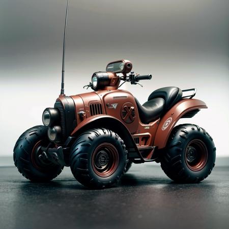 vehicle, game project design, sci-fi style, no man, vehicle focus, science fiction, motor vehicle, ground vehicle, radio antenna, wheel, gradient background, gradient, from side, mechanical design <lora:Vehicles:1>