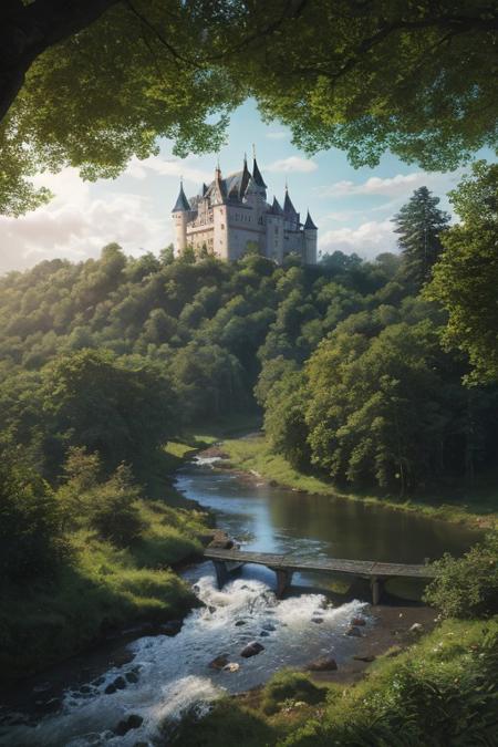 panorama, Feudal landscape, (castle:1.2), grazing meadows, peasants, (Middle Ages:1.1), (perfect symmetry:0.9), highly detailed,  Beautiful lighting, photoreal, 4k, depth of field,
(treehouse:0.9), (atmospheric perspective:0.8),
tropical moist broadleaf forest, floral arch, branch, River,
<lora:DETAIL_SLIDER_BY_STABLE_YOGI:1.2>