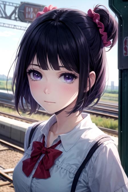 hanabi_yasuraoka black hair purple eyes