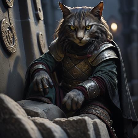 highly detailed analog photo of tabaxi, 

solo, looking at viewer, sitting, belt, black cloak, yellow eyes, climbing wall, gloves, blurry, blurry background, realistic:1.3, medieval alley, 32k, intricate details, depth of field, ((night)),


masterpiece, best quality:1.1, 

depth of field:1.1, 
(analog photography:1.2),
dark:1.3,
(shadow play:1.4),



