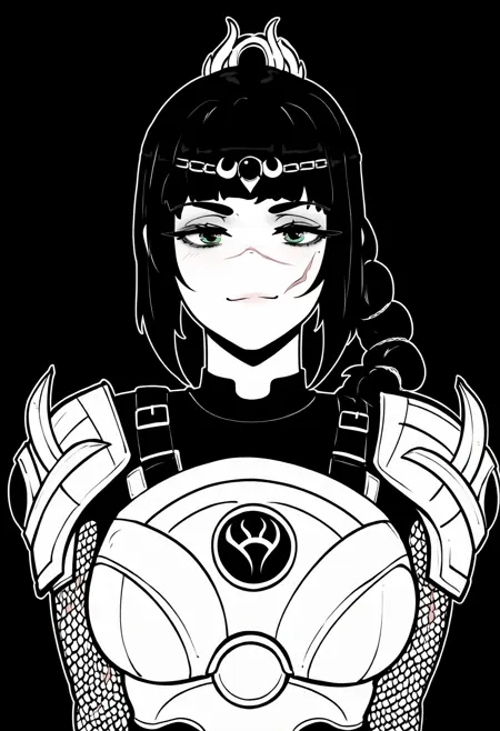 GrayScaling - Goth Girl monochrome Style - IllustriousXL - Noob LORA