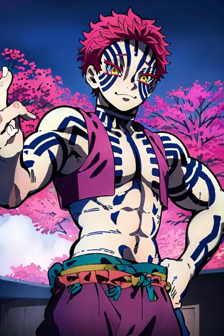 鬼滅の刃 猗窩座(あかざ) 簡易Lora, Demon Slayer: kimetsu no yaiba, akaza