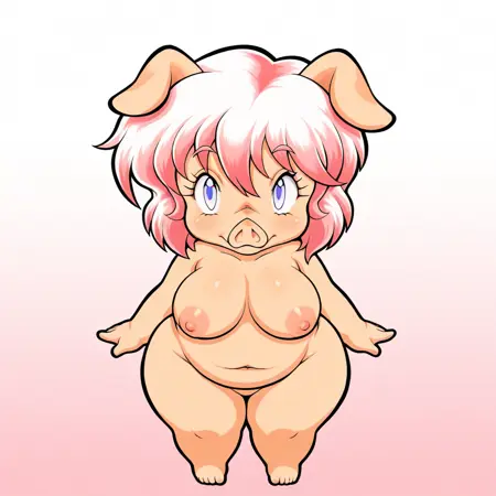 羊力 artstyle cute pig girls Illustrious concept