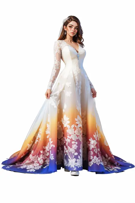 Sunrise Dipped Wedding Dress