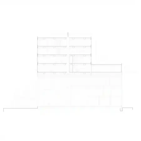 Modernist Building Section Drawing