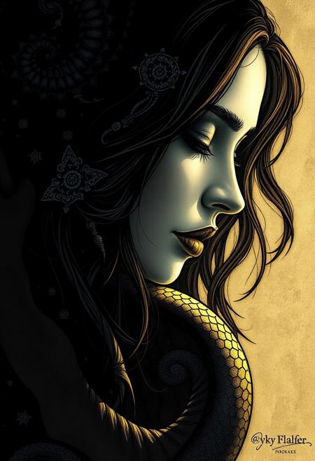 She came to me with a serpent's kiss
As the Eye of the Sun rose on her lips
Moonlight catches silver tears I cry
So we lay in a black embrace
And the seed is sown in a holy place
And I watched, and I waited for the dawn