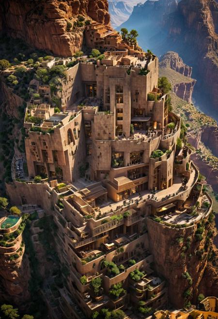 (The colonial city of the future, in the mist-filled Grand Canyon, on an unknown Earth-like planet, 2 moon on sky, Spaceship flight connects colonies, waterfulls:1.3), (Machu Picchu, a mountain settlement, incredibly spectacular:1.2), (Mario Botta:1.3), (avant-garde, future, reality, science fiction, photorealistic), (modern architecture:1.2), 
(Large Files, Ultra Realistic, 8K, 16k, FHD, HD, VFX, Perfect, Photography, composition, Architecture Sales Photography, Architecture Competition, Ultra High Resolution, Cinematography, High Resolution Image:1.1), (dramatic lighting, direct sunlight, ray tracing, clear shadow:1.2),  (real landscape:1.1), (blurred background:1.0), (urban background, more_details) ,
ac_neg1, great lighting, clear, hillscastel, extrusionbuilding, vertical