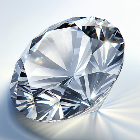 Round brilliant cut diamond, highly detailed facets, intricate pattern, (sparkling facets:1.3),  (refractive qualities:1.2),  (light reflections:1.3),  center focus, close-up view,  photorealistic style,  digital rendering, high detail, 8k resolution, clear, pure white color,  smooth surface,  geometric design,  geometric shapes,  faceted crystal,  diamond cut,  (glowing light effects:1.2),  (3d model:1.1),  realistic lighting,  high contrast,  no shadows,  studio lighting,  precise cut,  perfect symmetry,  (crystal clarity:1.3),  clean image,  high resolution.