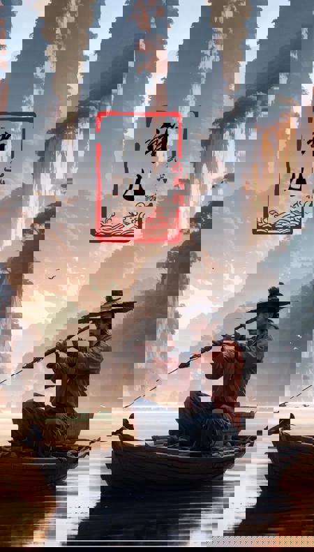 绪儿-山水渔夫 long raft with Landscape fisherman v1.0
