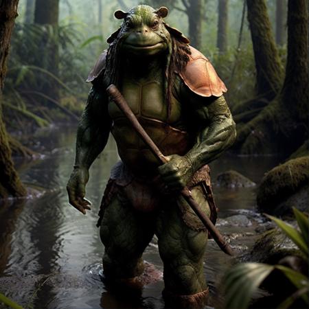 highly detailed  movie still of a (tortle:1.2) standing in a jungle ,

tortle, solo, holding, weapon, holding weapon, armor, blurry, blood, muscular, blurry background, colored skin, polearm, shoulder armor, pauldrons, spear, realistic, green skin, holding polearm

realistic:1.1, depth of field, blurry, blurry background,

in a swamp,

photorealistic,
ultra photoreal,
32k, natural light,
sunbeams,







