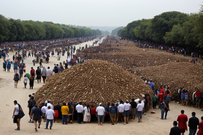 piles of people