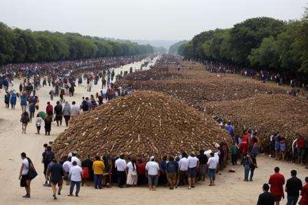 piles of people
