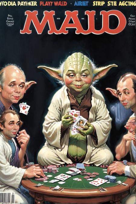 mad-magazine-cover, yoda playing strip poker