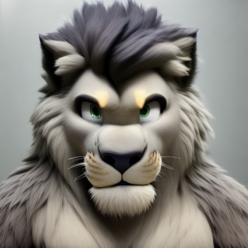 furrender style, lion with full mane