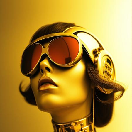 avant-garde , gold and chrome, 1970s, lofi