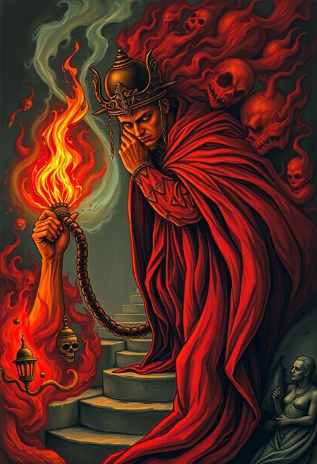 The cracked brass bells will ring
To summon back the fire witch
To the court of the crimson king