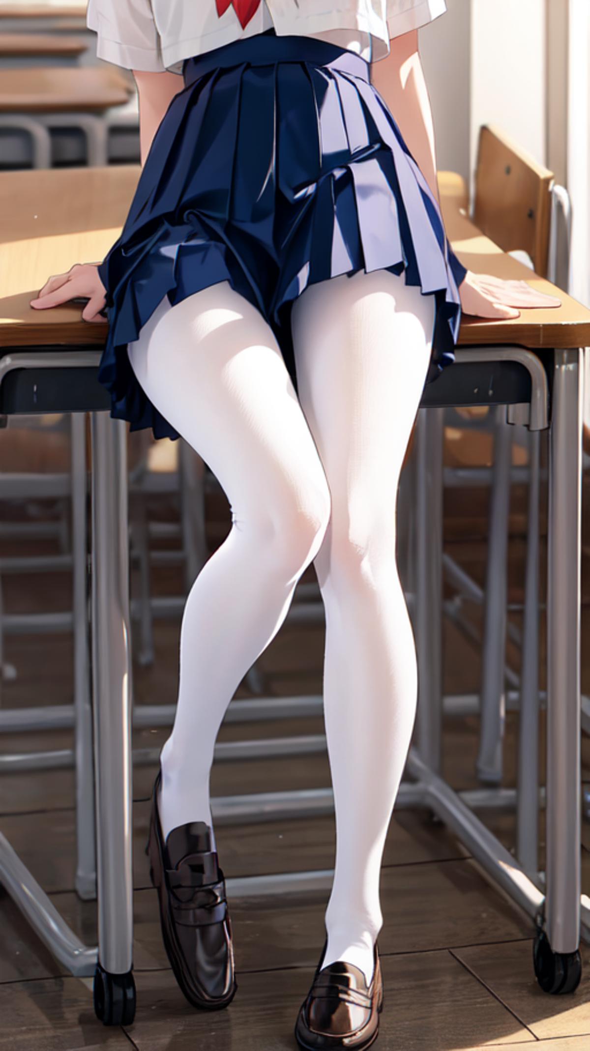 Jk serafuku white pantyhose and loafers v1 0 stable