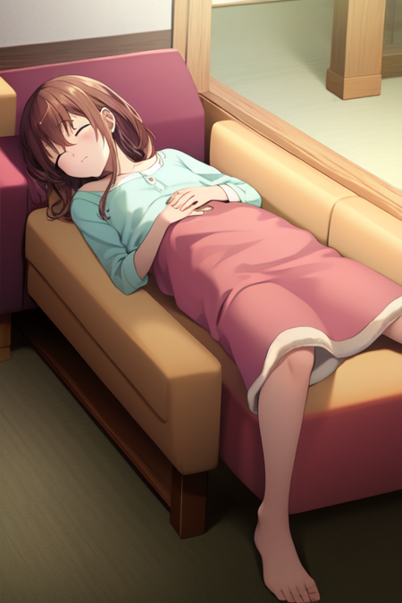 mikamireiko, sleeping, couch